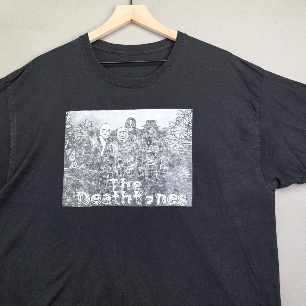 The Deathtones Shirt Mens Large Black Band Tee Horror Punk Goth Graphic Print Up